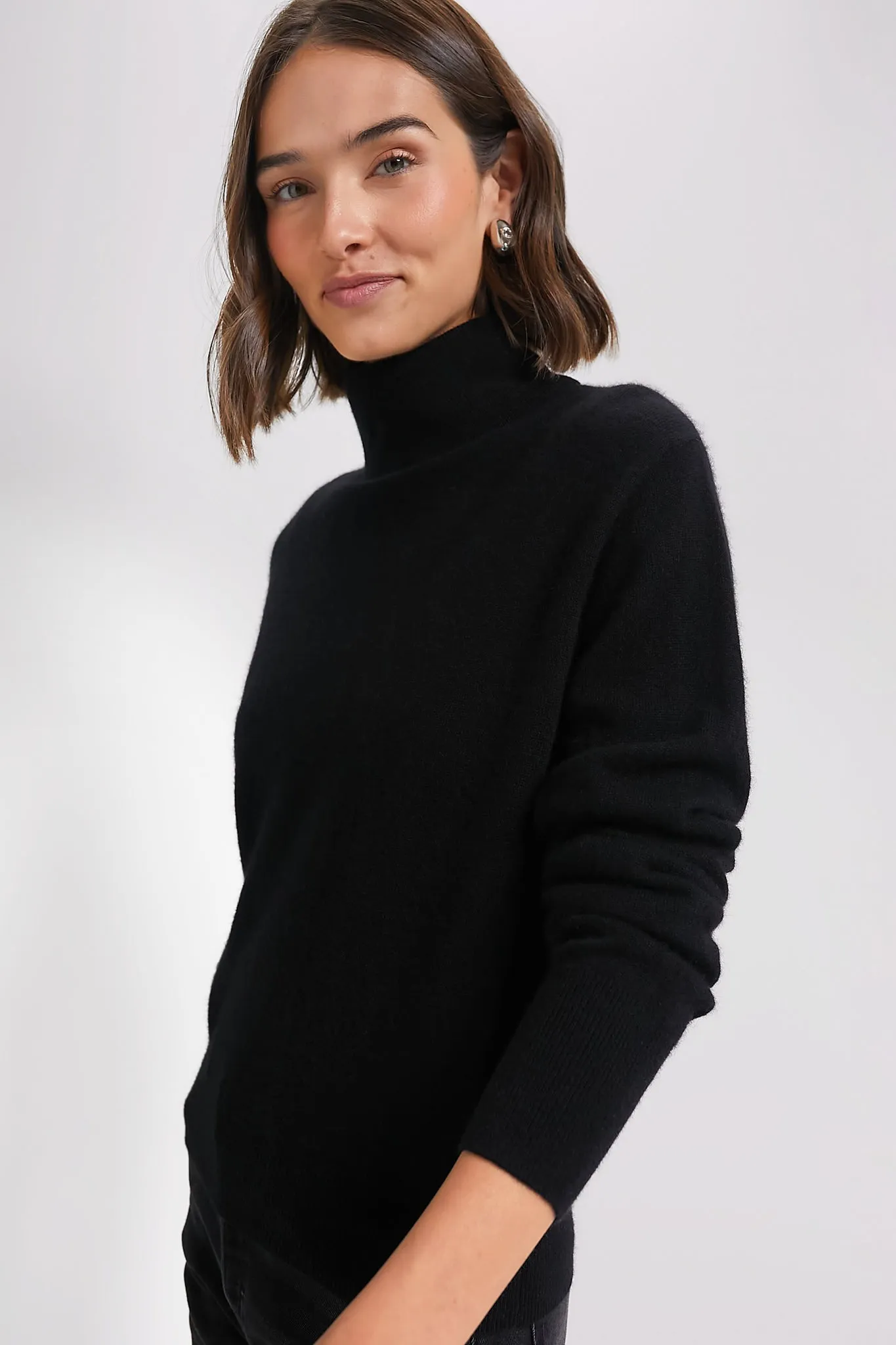 Black Cashmere Turtleneck Sweater