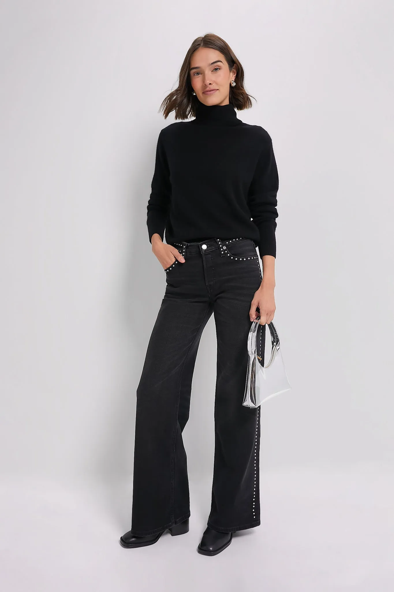 Black Cashmere Turtleneck Sweater