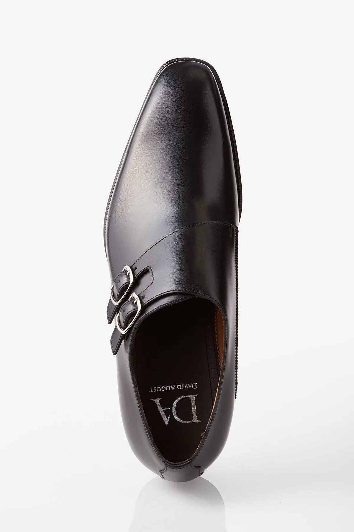 David August Leather Double Monk-strap Shoes in Black