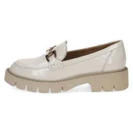 Ladies Caprice Chunky Loafer Cream Patent Leather Slip On 24708 141 sale