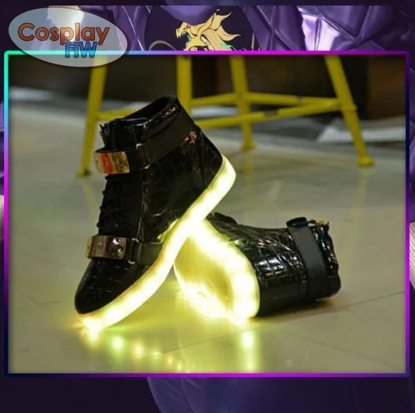 League of Legends KDA Akali cosplay  shoes  / Waterproof Led Shoes /