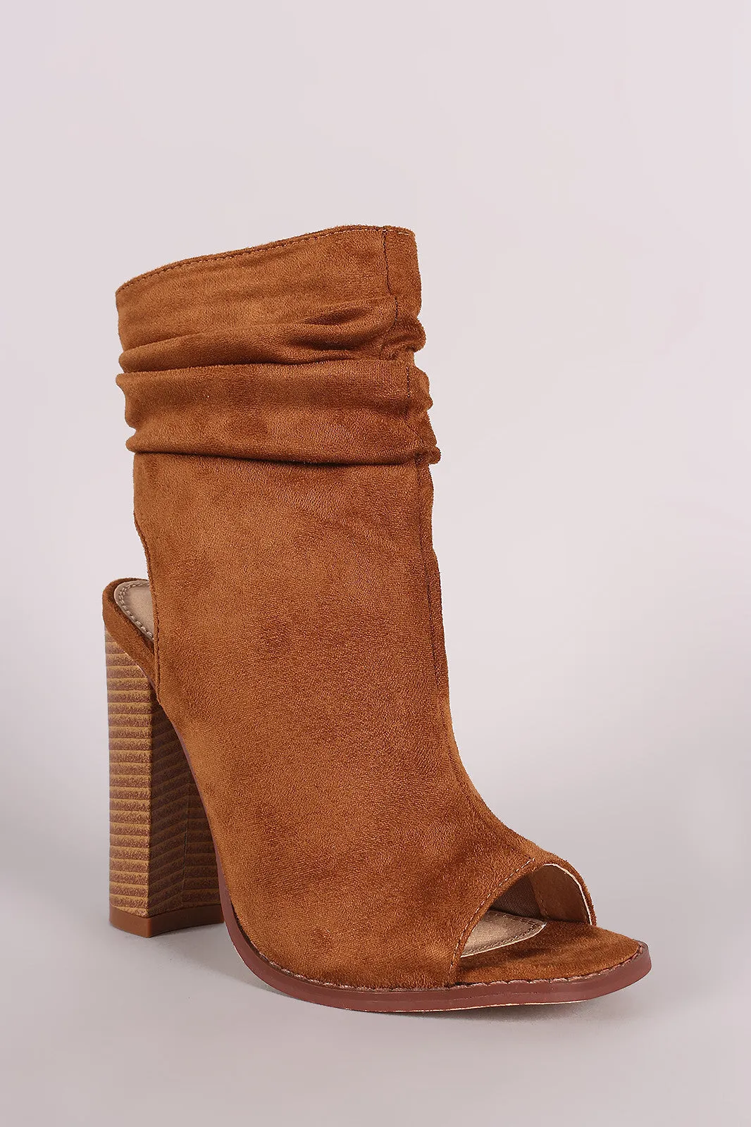 Liliana Slouchy Shaft Open Toe Booties