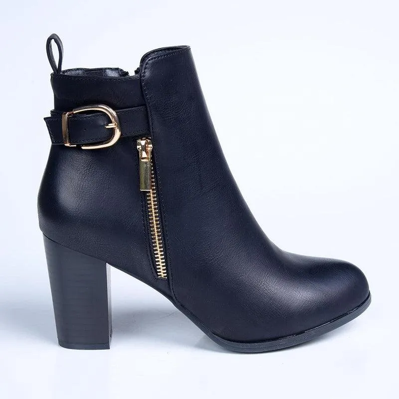 Madison Buzby Block Heel Ankle Boot - Black