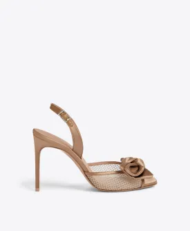 Maera 90 Taupe Mesh Satin Sandals