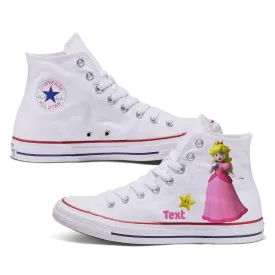 Princess Peach Adult Custom Converse