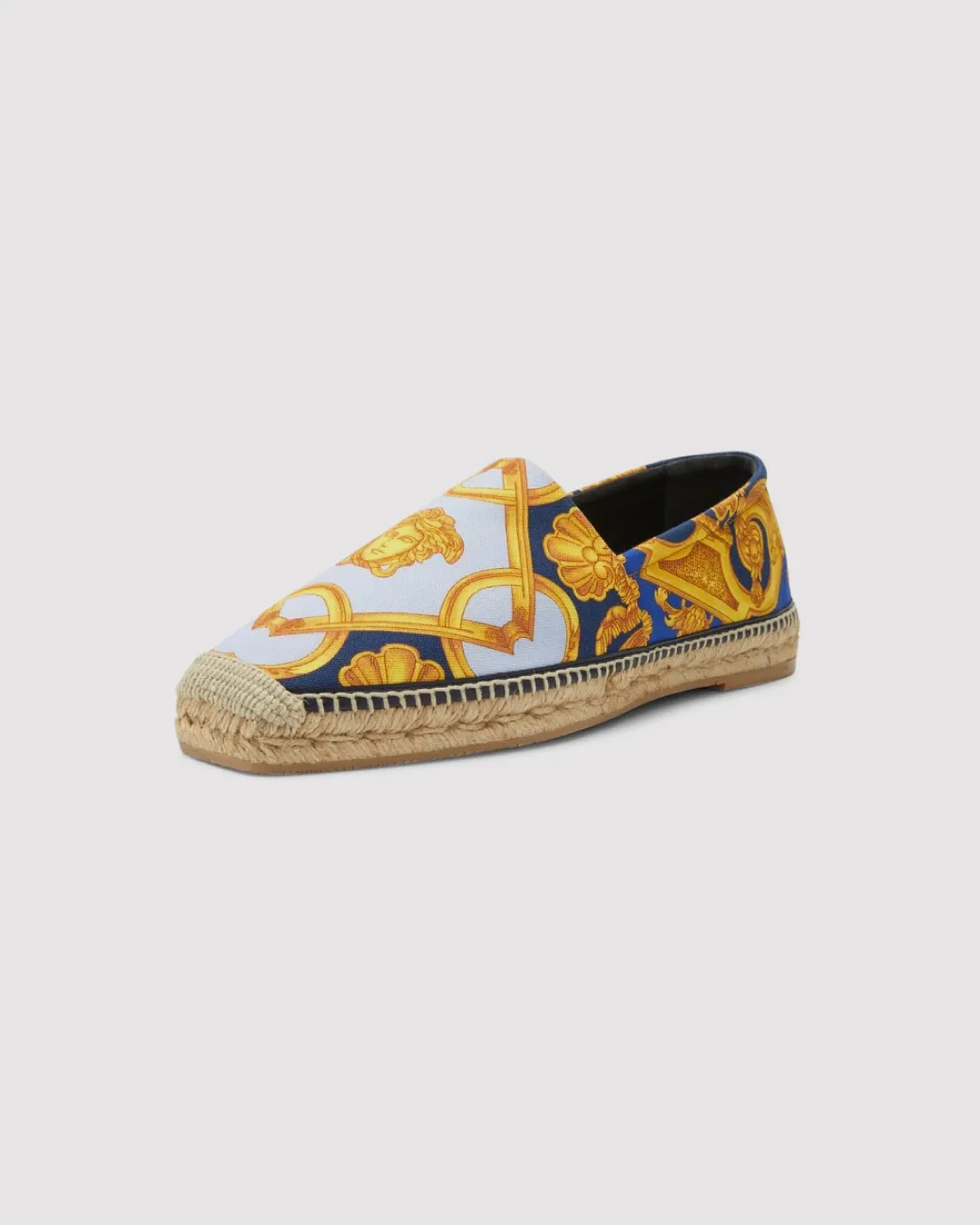 Versace Men's Barocco-Print Canvas Espadrilles Slip-on